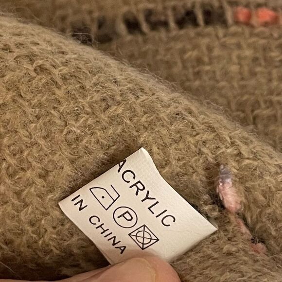 5 for $25🔥One Size Tan Embroidered Open Front Kimono Cardigan - Picture 5 of 6